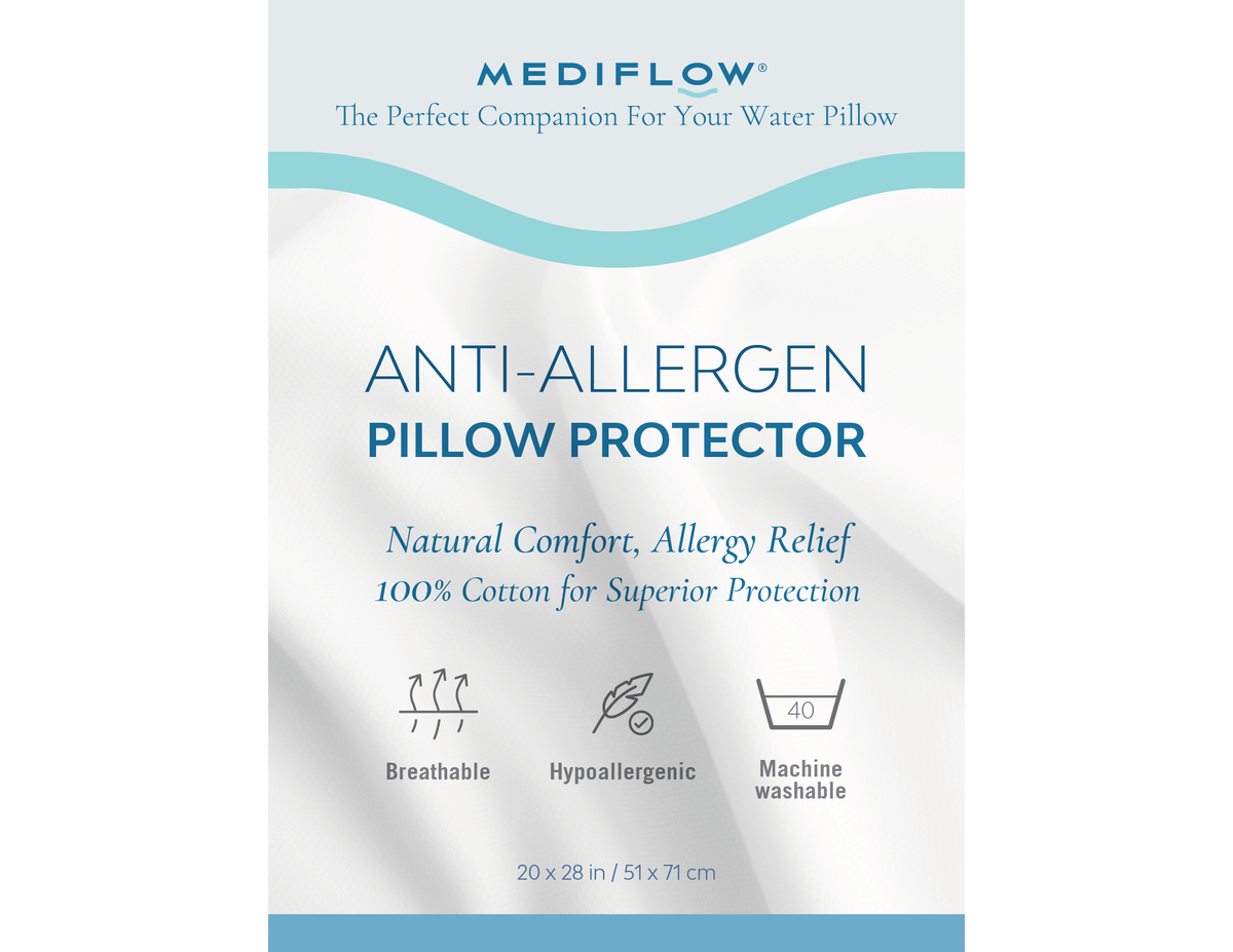 Anti-Allergen Pillow Cover - 100% Cotton, the perfect protection for your water pillow