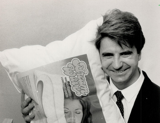 Maurice Bard with a Mediflow water pillow 1988