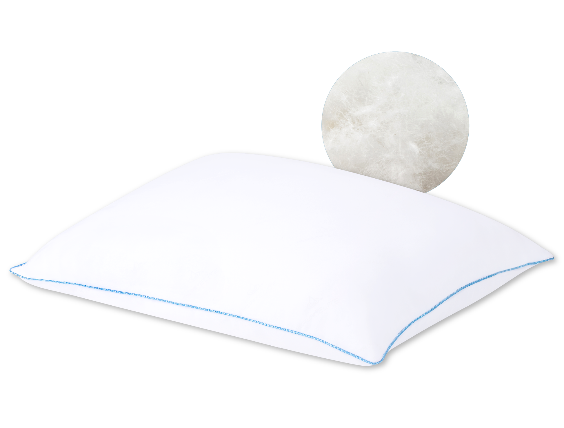 Organic Travel Pillow (10X24) USA Made, Adjustable, Hypoallergenic White - Percale