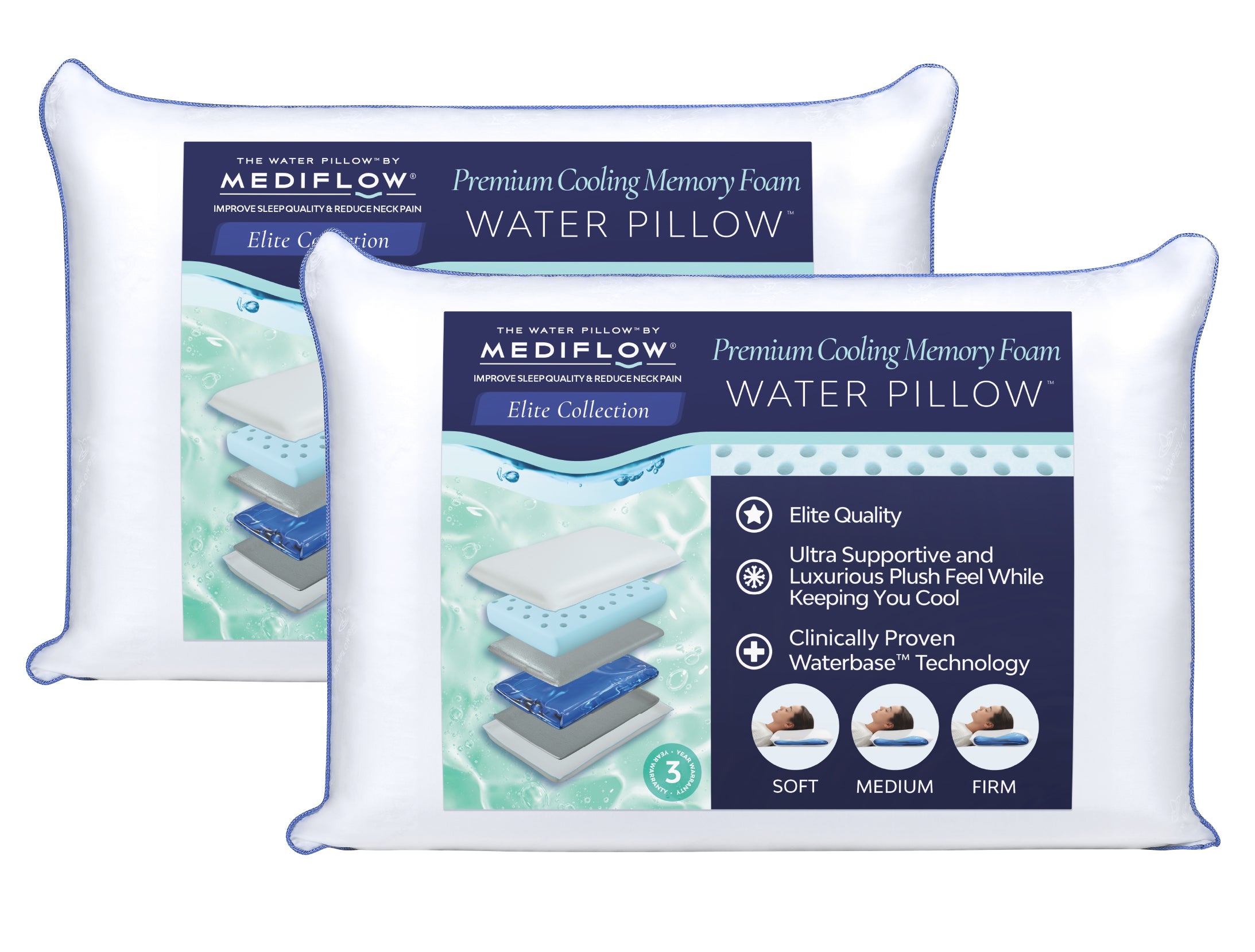 Elite Cooling Memory Foam Water Pillow