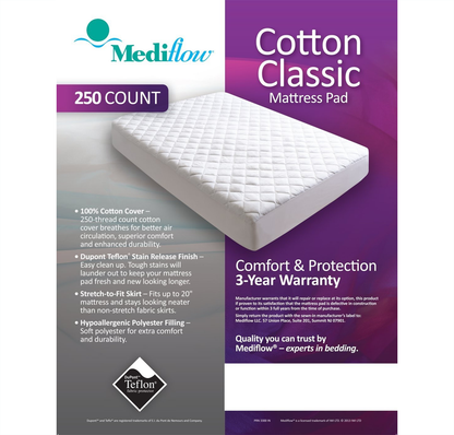 Mediflow Classic Comfortable Cotton & Polyester Mattress Pad